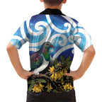 Kekeru New Zealand Matariki Hawaiian Shirt Kukupa Kowhai Maori New Year Blue Version