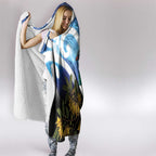 Kekeru New Zealand Matariki Hooded Blanket Kukupa Kowhai Maori New Year Blue Version