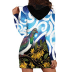 Kekeru New Zealand Matariki Hoodie Dress Kukupa Kowhai Maori New Year Blue Version
