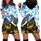 Kekeru New Zealand Matariki Hoodie Dress Kukupa Kowhai Maori New Year Blue Version