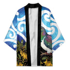 Kekeru New Zealand Matariki Kimono Kukupa Kowhai Maori New Year Blue Version