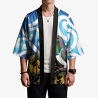 Kekeru New Zealand Matariki Kimono Kukupa Kowhai Maori New Year Blue Version