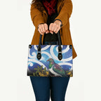 Kekeru New Zealand Matariki Leather Bag Kukupa Kowhai Maori New Year Blue Version