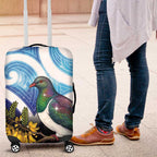 Kekeru New Zealand Matariki Luggage Cover Kukupa Kowhai Maori New Year Blue Version