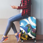 Kekeru New Zealand Matariki Luggage Cover Kukupa Kowhai Maori New Year Blue Version