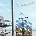 Kekeru New Zealand Matariki Luggage Cover Kukupa Kowhai Maori New Year Blue Version