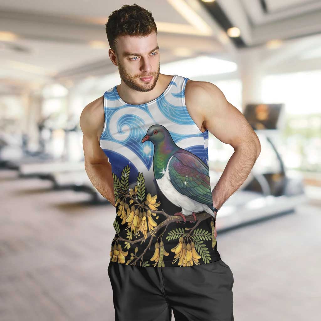 Kekeru New Zealand Matariki Men Tank Top Kukupa Kowhai Maori New Year Blue Version