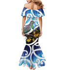 Kekeru New Zealand Matariki Mermaid Dress Kukupa Kowhai Maori New Year Blue Version