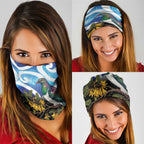 Kekeru New Zealand Matariki Neck Gaiter Kukupa Kowhai Maori New Year Blue Version