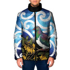 Kekeru New Zealand Matariki Padded Jacket Kukupa Kowhai Maori New Year Blue Version