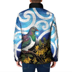 Kekeru New Zealand Matariki Padded Jacket Kukupa Kowhai Maori New Year Blue Version