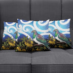 Kekeru New Zealand Matariki Pillow Cover Kukupa Kowhai Maori New Year Blue Version