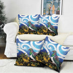 Kekeru New Zealand Matariki Pillow Cover Kukupa Kowhai Maori New Year Blue Version