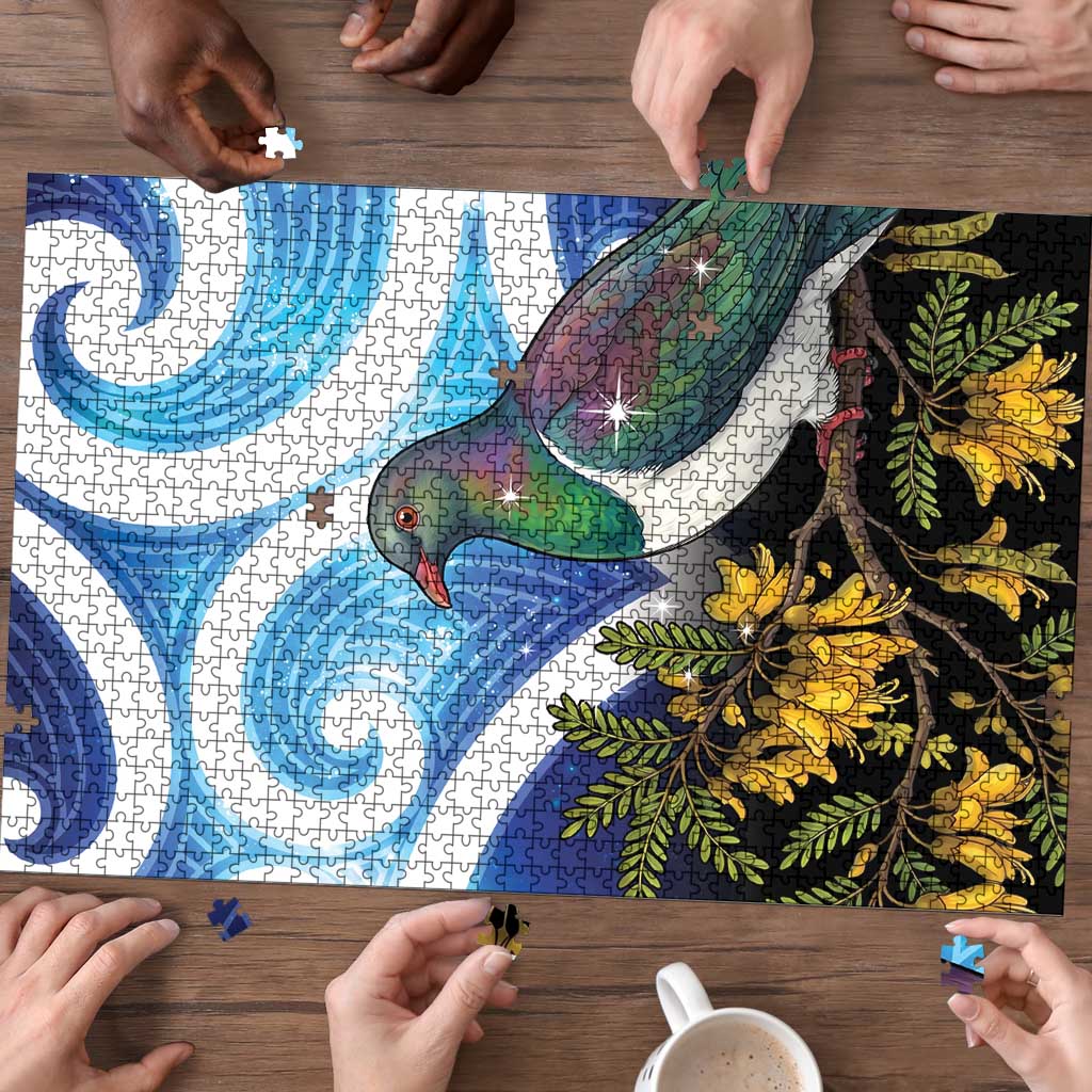 Kekeru New Zealand Matariki Puzzle Kukupa Kowhai Maori New Year Blue Version