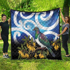 Kekeru New Zealand Matariki Quilt Kukupa Kowhai Maori New Year Blue Version