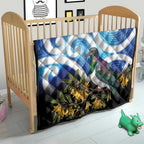 Kekeru New Zealand Matariki Quilt Kukupa Kowhai Maori New Year Blue Version