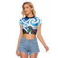 Kekeru New Zealand Matariki Raglan Cropped T Shirt Kukupa Kowhai Maori New Year Blue Version