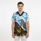 Kekeru New Zealand Matariki Scrub Top Kukupa Kowhai Maori New Year Blue Version