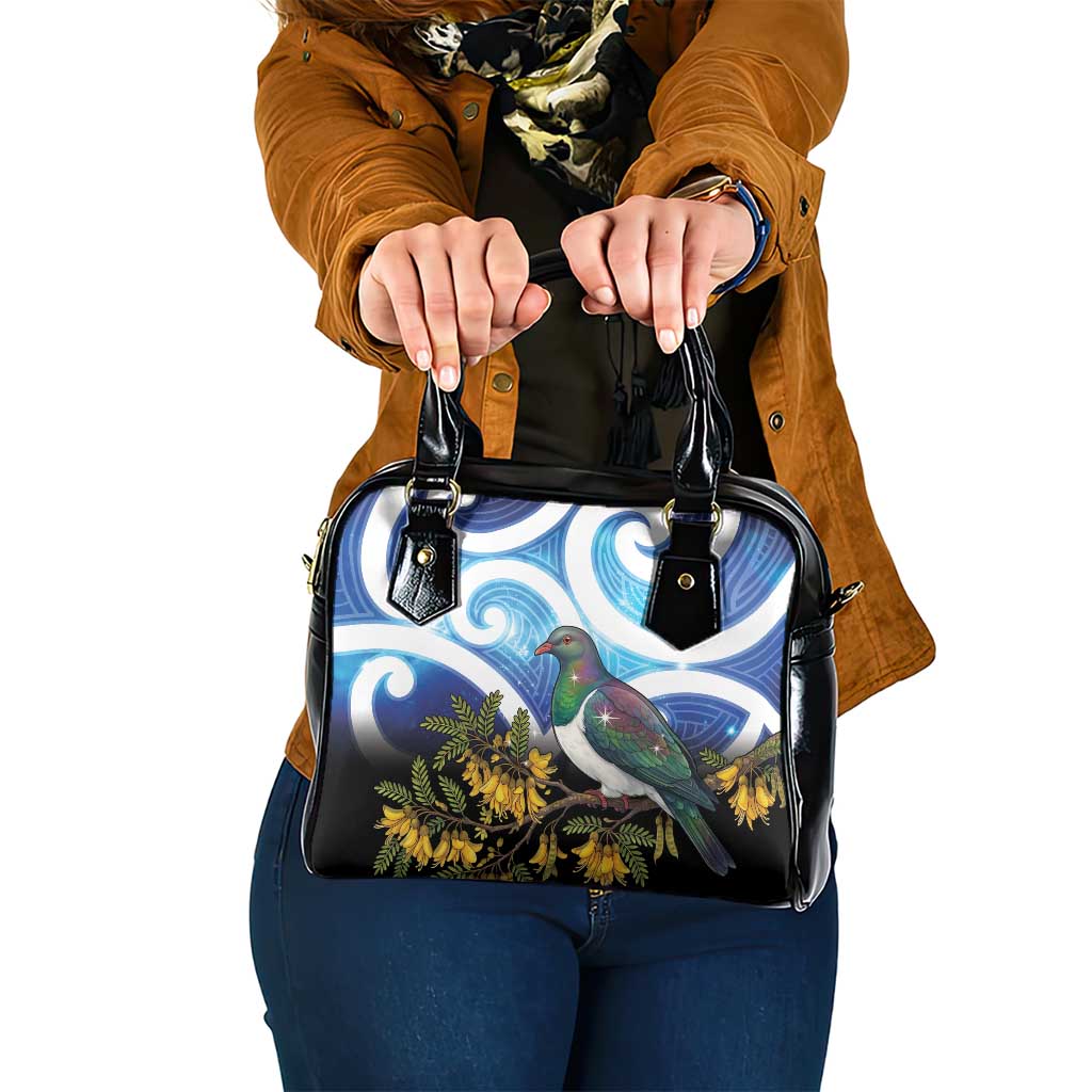 Kekeru New Zealand Matariki Shoulder Handbag Kukupa Kowhai Maori New Year Blue Version
