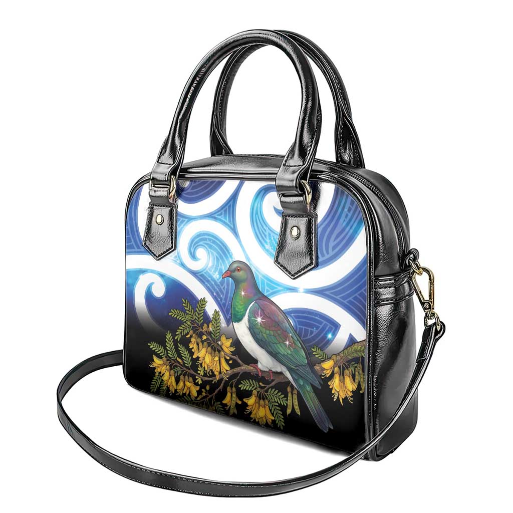 Kekeru New Zealand Matariki Shoulder Handbag Kukupa Kowhai Maori New Year Blue Version