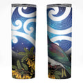 Kekeru New Zealand Matariki Skinny Tumbler Kukupa Kowhai Maori New Year Blue Version