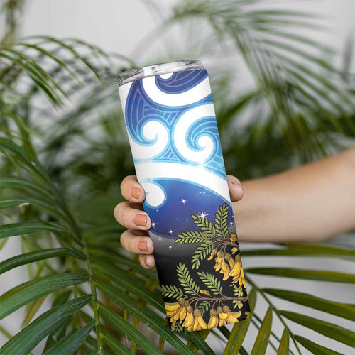 Kekeru New Zealand Matariki Skinny Tumbler Kukupa Kowhai Maori New Year Blue Version
