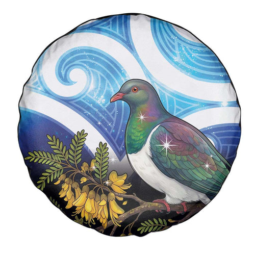 Kekeru New Zealand Matariki Spare Tire Cover Kukupa Kowhai Maori New Year Blue Version