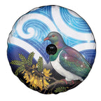 Kekeru New Zealand Matariki Spare Tire Cover Kukupa Kowhai Maori New Year Blue Version