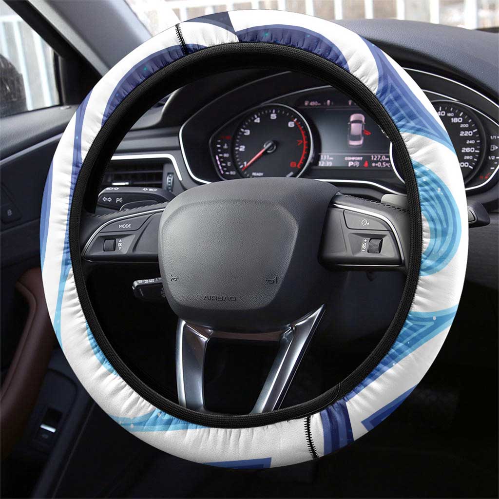 Kekeru New Zealand Matariki Steering Wheel Cover Kukupa Kowhai Maori New Year Blue Version