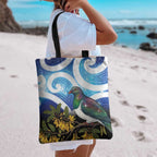 Kekeru New Zealand Matariki Tote Bag Kukupa Kowhai Maori New Year Blue Version