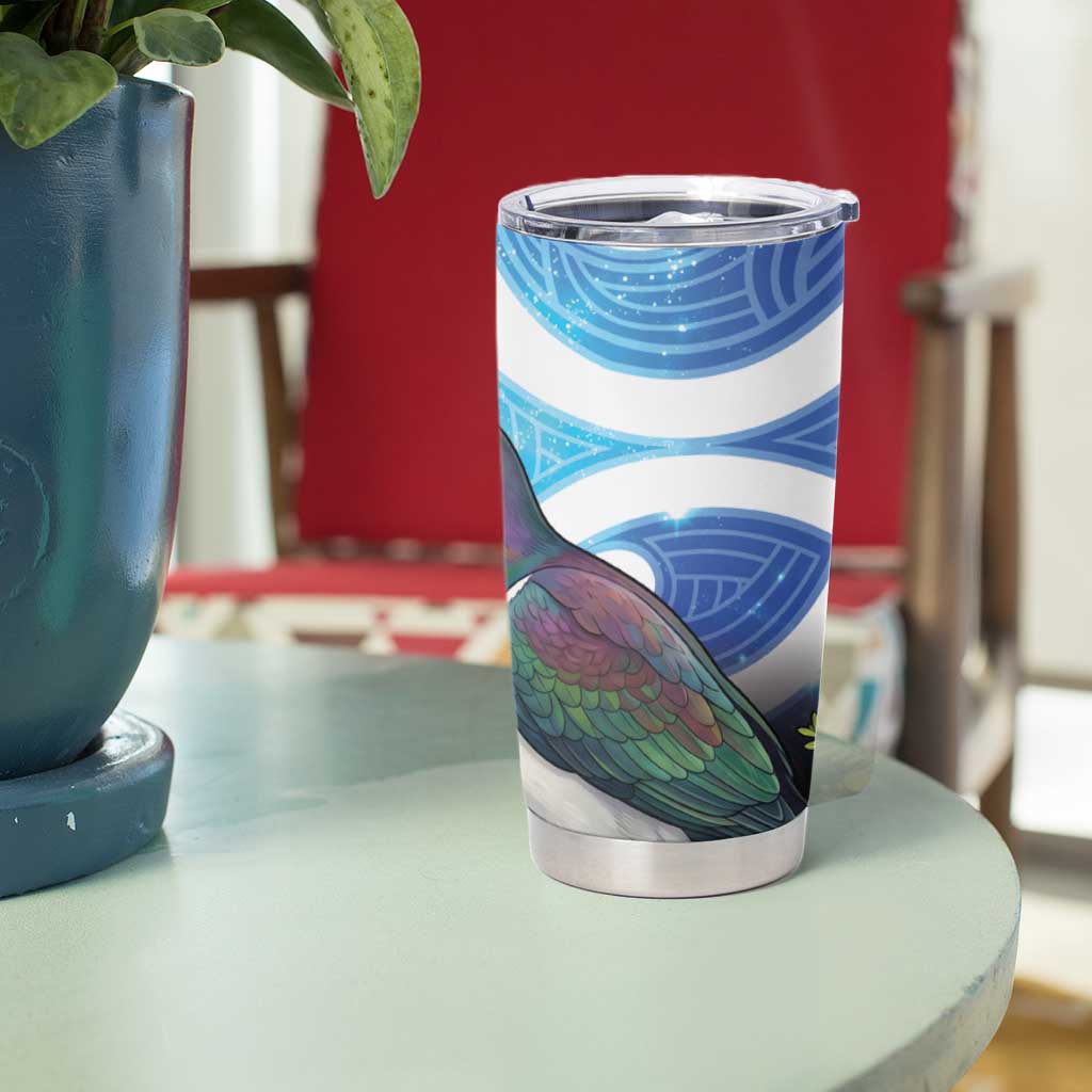 Kekeru New Zealand Matariki Tumbler Cup Kukupa Kowhai Maori New Year Blue Version
