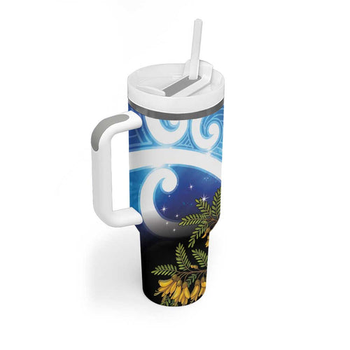 Kekeru New Zealand Matariki Tumbler With Handle Kukupa Kowhai Maori New Year Blue Version