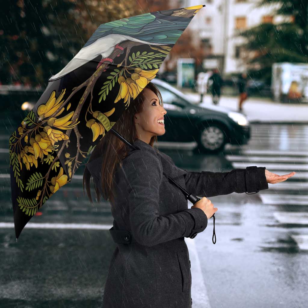 Kekeru New Zealand Matariki Umbrella Kukupa Kowhai Maori New Year Blue Version