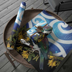 Kekeru New Zealand Matariki Wrapping Paper Kukupa Kowhai Maori New Year Blue Version
