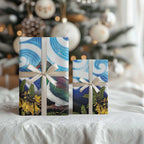 Kekeru New Zealand Matariki Wrapping Paper Kukupa Kowhai Maori New Year Blue Version