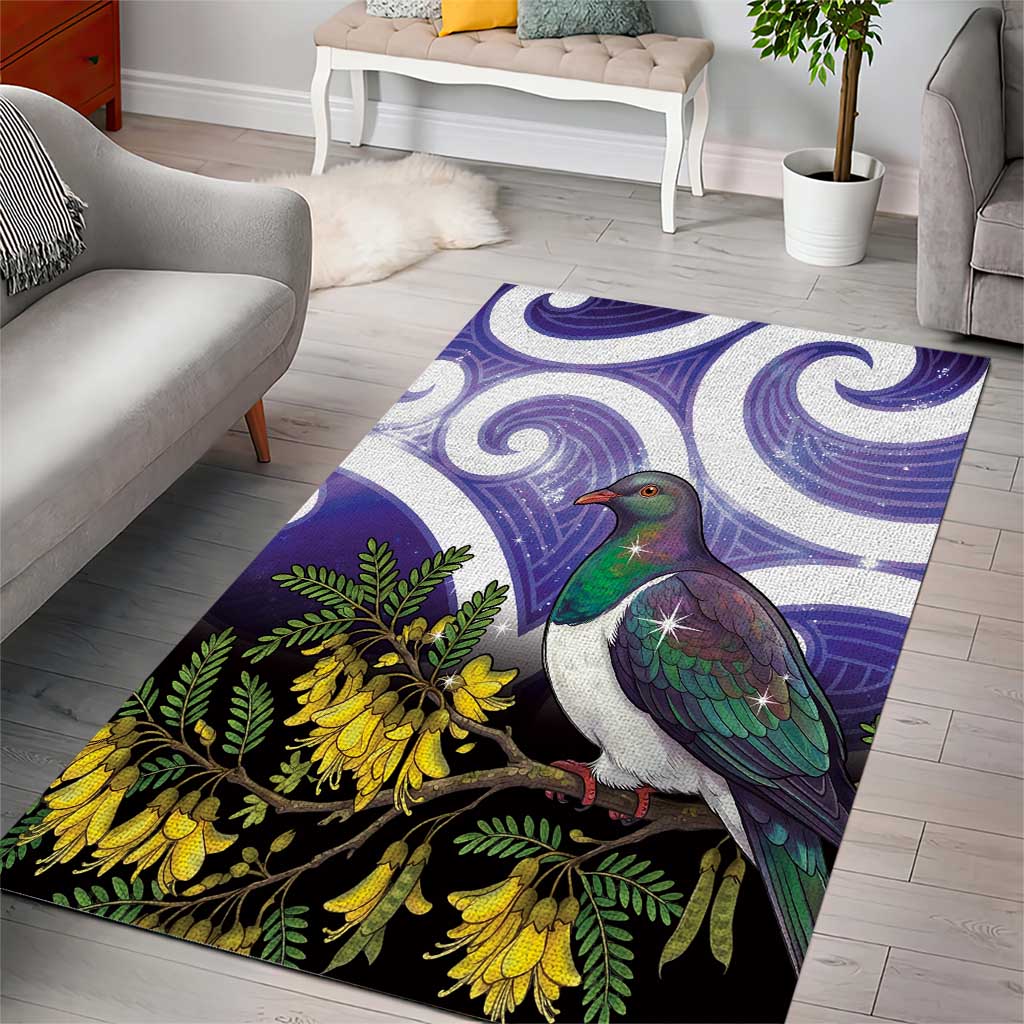 Kekeru New Zealand Matariki Area Rug Kukupa Kowhai Maori New Year Purple Version