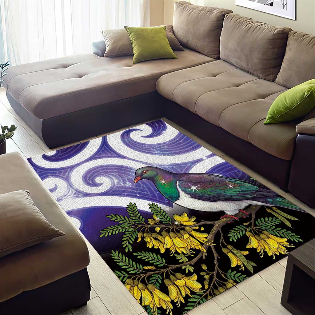 Kekeru New Zealand Matariki Area Rug Kukupa Kowhai Maori New Year Purple Version