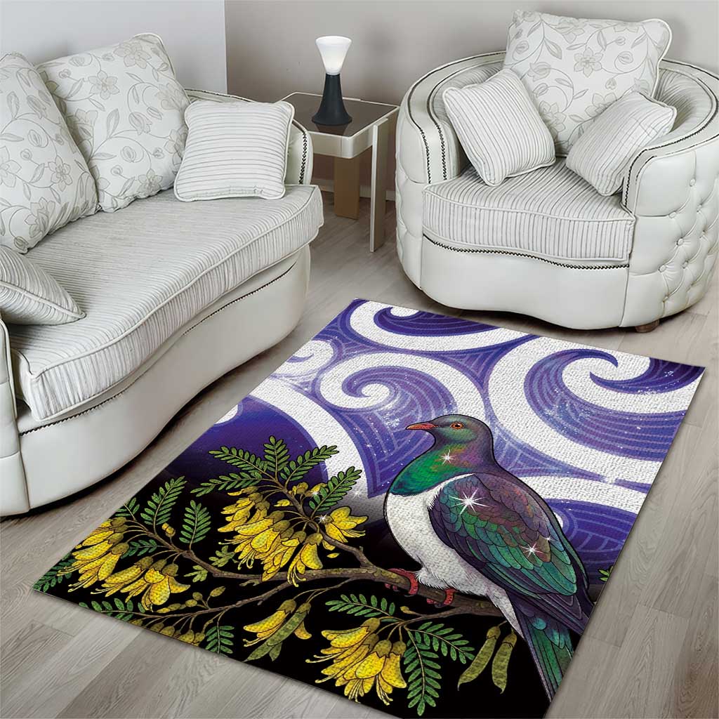 Kekeru New Zealand Matariki Area Rug Kukupa Kowhai Maori New Year Purple Version