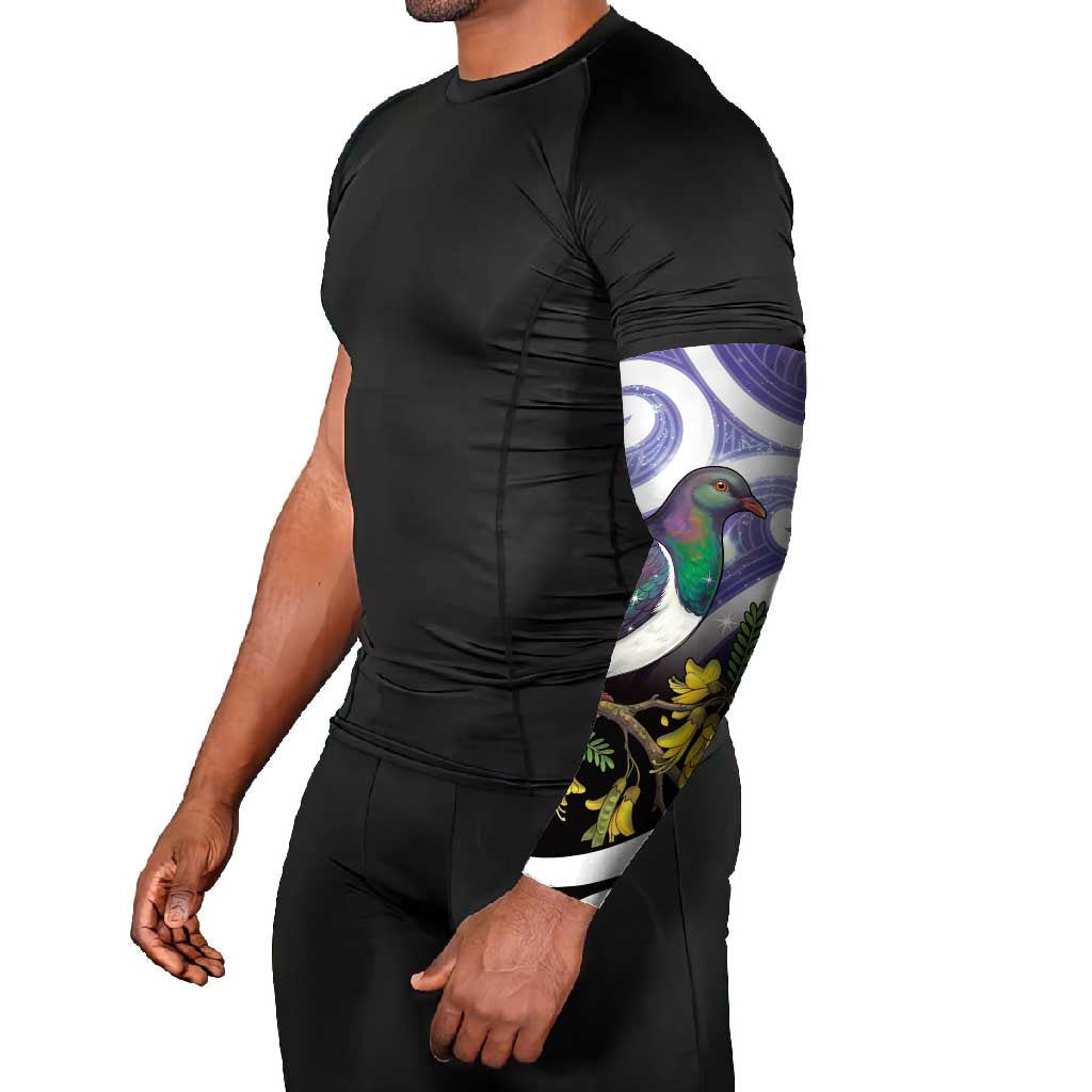 Kekeru New Zealand Matariki Arm Sleeves Kukupa Kowhai Maori New Year Purple Version