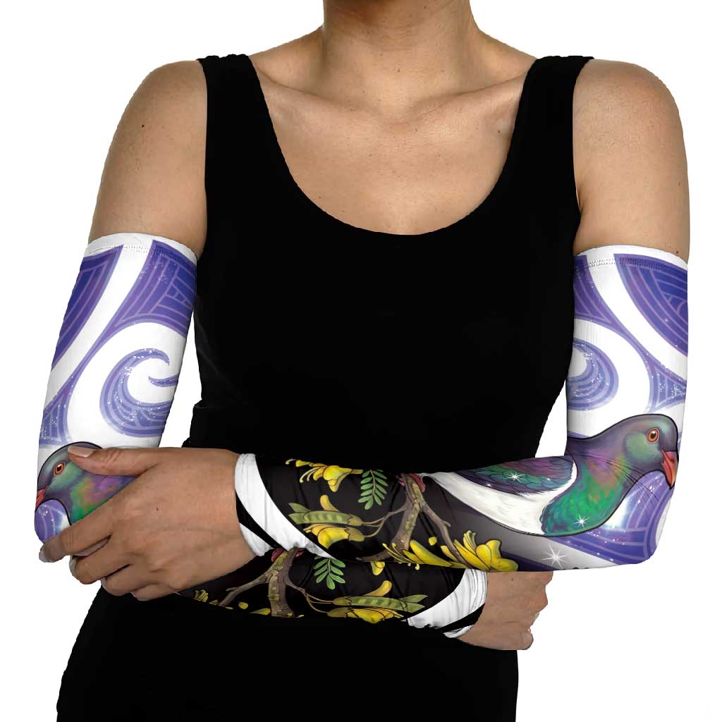 Kekeru New Zealand Matariki Arm Sleeves Kukupa Kowhai Maori New Year Purple Version