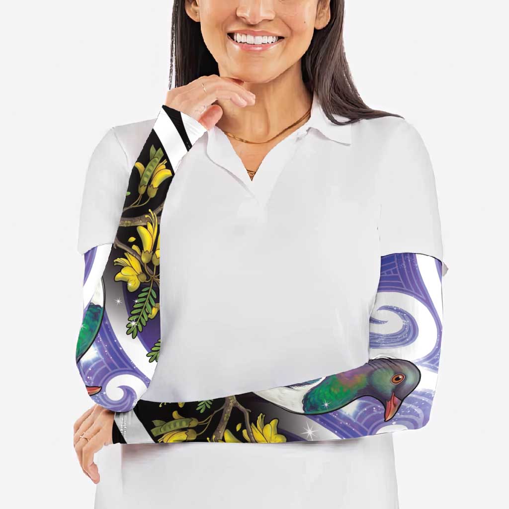 Kekeru New Zealand Matariki Arm Sleeves Kukupa Kowhai Maori New Year Purple Version