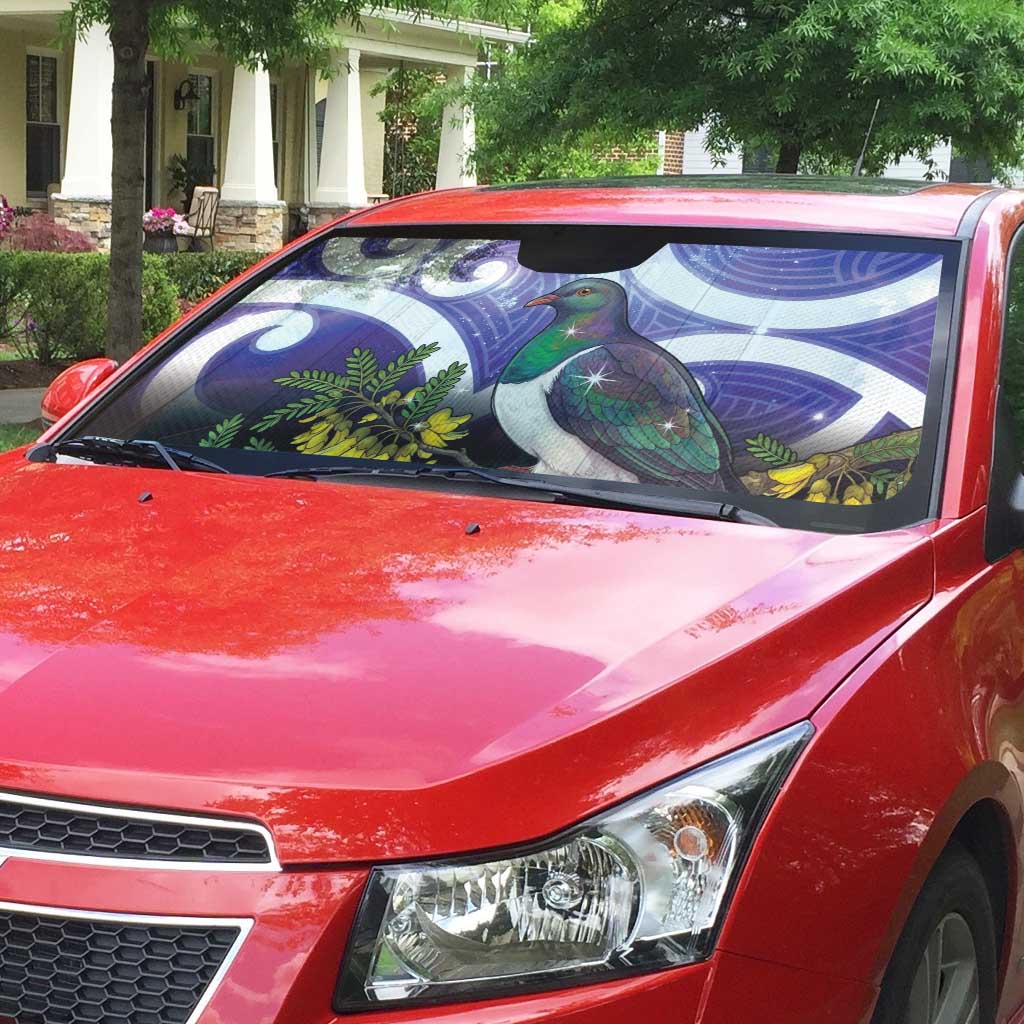 Kekeru New Zealand Matariki Auto Sun Shade Kukupa Kowhai Maori New Year Purple Version
