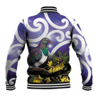 Kekeru New Zealand Matariki Baseball Jacket Kukupa Kowhai Maori New Year Purple Version