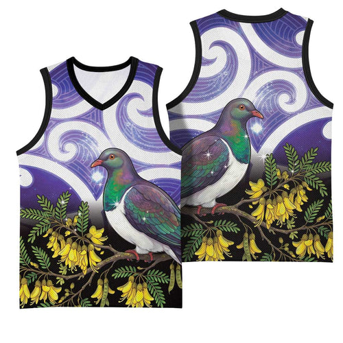 Kekeru New Zealand Matariki Basketball Jersey Kukupa Kowhai Maori New Year Purple Version