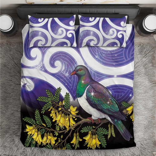 Kekeru New Zealand Matariki Bedding Set Kukupa Kowhai Maori New Year Purple Version