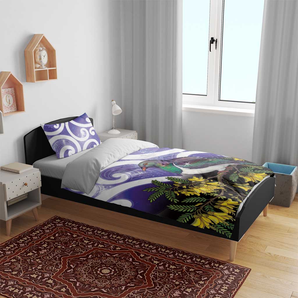 Kekeru New Zealand Matariki Bedding Set Kukupa Kowhai Maori New Year Purple Version