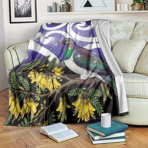 Kekeru New Zealand Matariki Blanket Kukupa Kowhai Maori New Year Purple Version