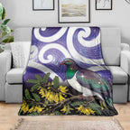 Kekeru New Zealand Matariki Blanket Kukupa Kowhai Maori New Year Purple Version