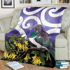 Kekeru New Zealand Matariki Blanket Kukupa Kowhai Maori New Year Purple Version