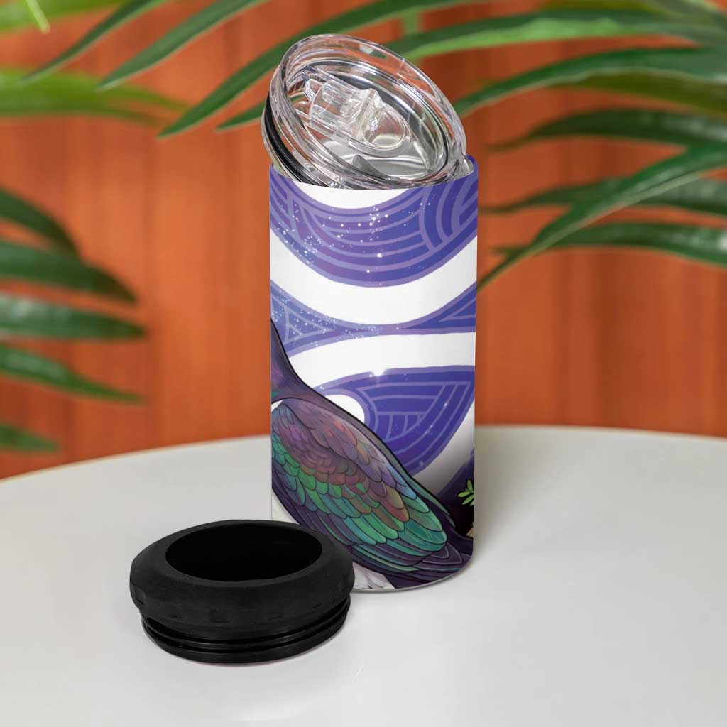 Kekeru New Zealand Matariki 4 in 1 Can Cooler Tumbler Kukupa Kowhai Maori New Year Purple Version
